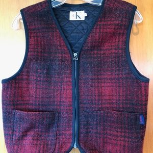 Vintage Calvin Klein wool vest - Small -red/black